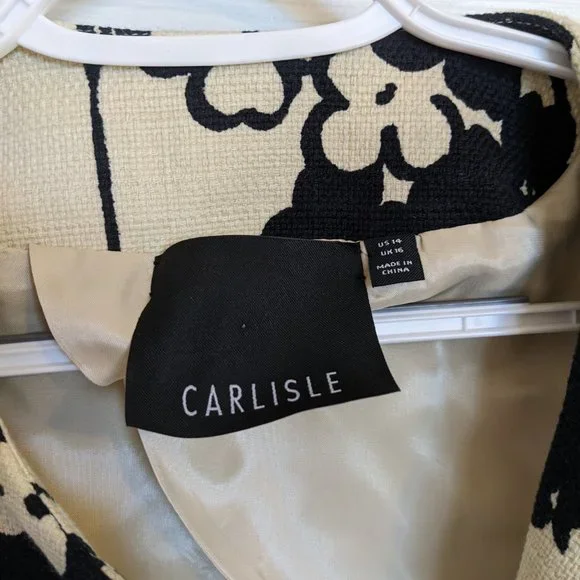 RAW SILK | LONG BLAZER | Asian Inspired |12 | Carlisle | Floral Print | NWOT - Picture 9 of 10